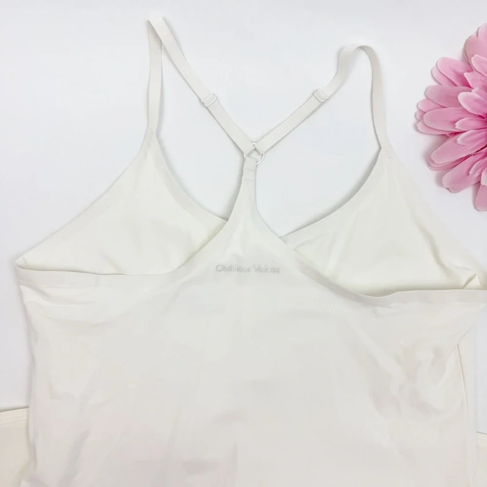 Outdoor Voices The Exercise Dress Tennis Athletic Workout White Lined - Picture 7 of 14